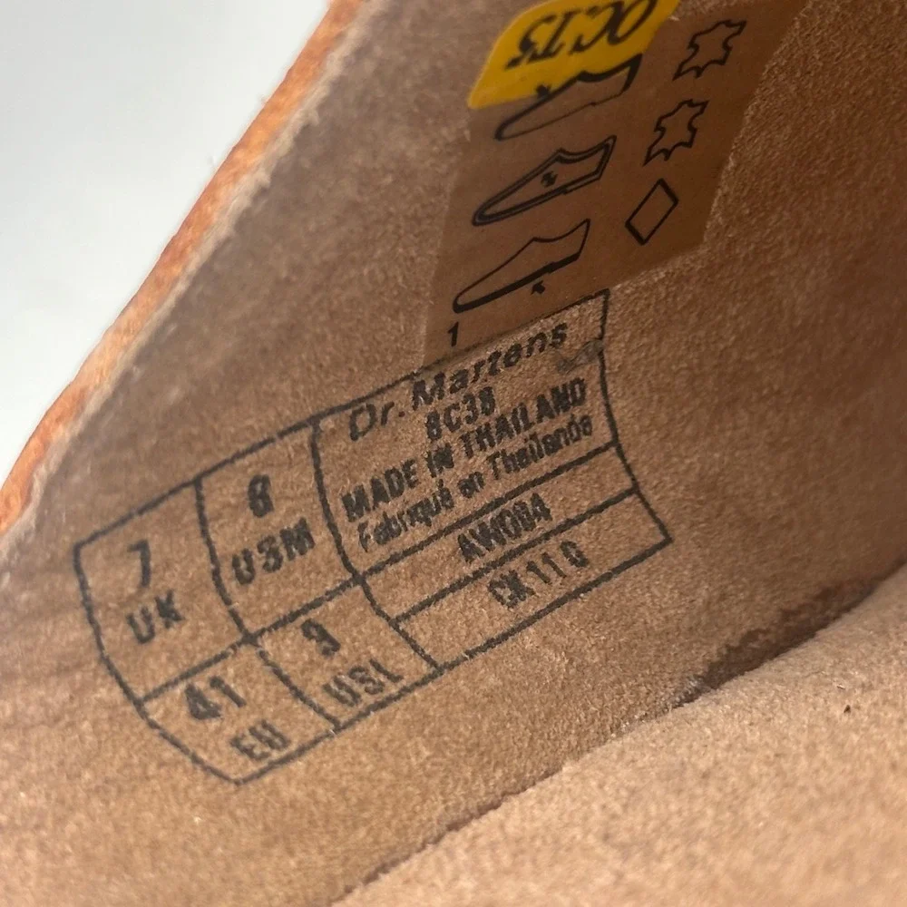 Vintage Dr. Martens Mens Brown Leather Tan Suede Slide Sandals Read Sz 8